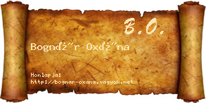 Bognár Oxána névjegykártya